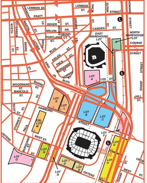 orioles parking lots map